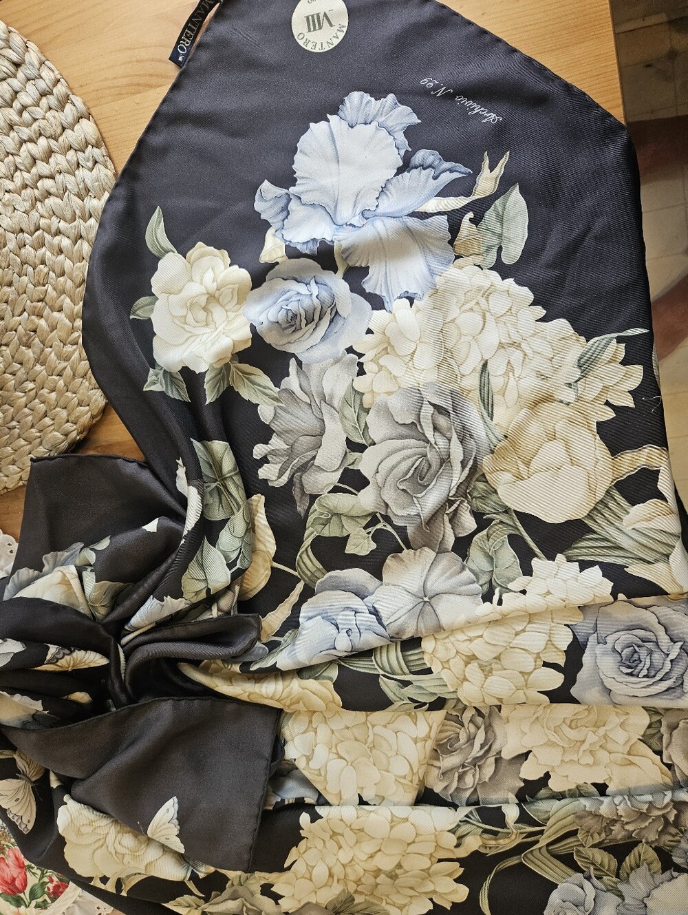 Authentic Archivio n.29 Ortensia luxury silk scarf crafted by Mantero 1902